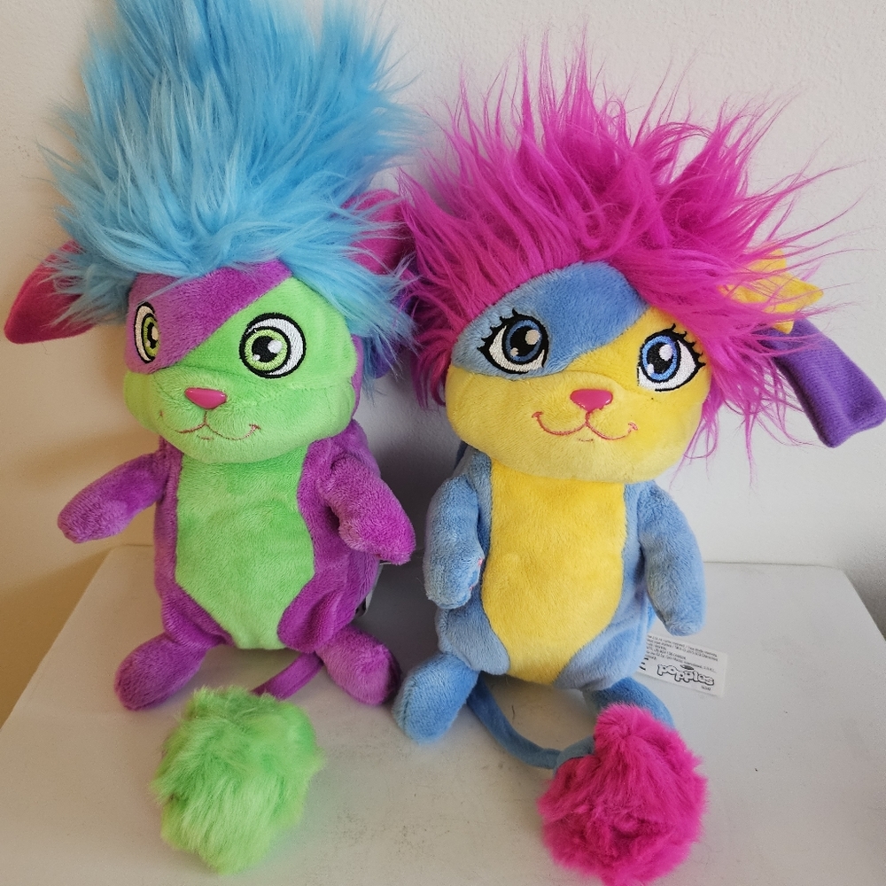 Popples Spin Master Yikes and Lulu plush stuffed animal 2015 lot of 2